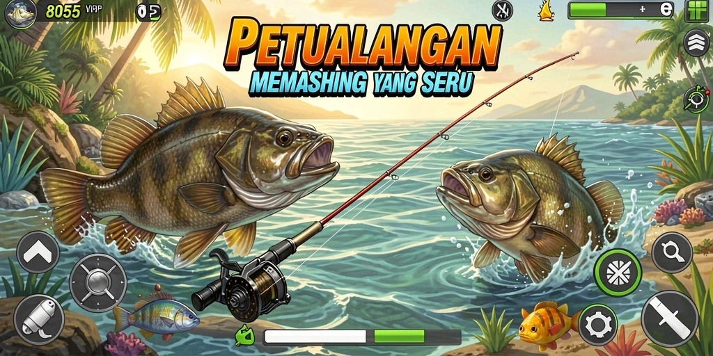 Gameplay seru dalam <strong>8055</strong> menunjukkan teknik memancing yang menarik.