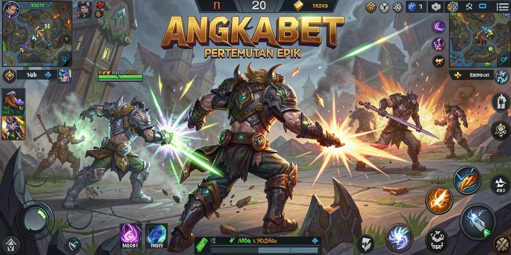 Tangkapan layar gameplay seru dari ANGKABET di arena pertempuran.