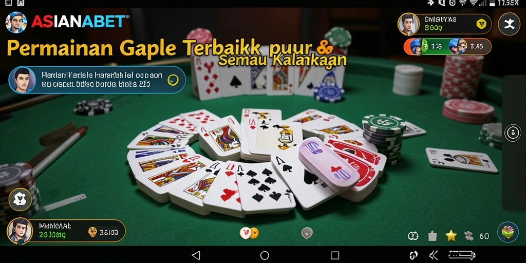 Screenshot ASIANABET menampilkan momen seru dalam permainan Gaple.