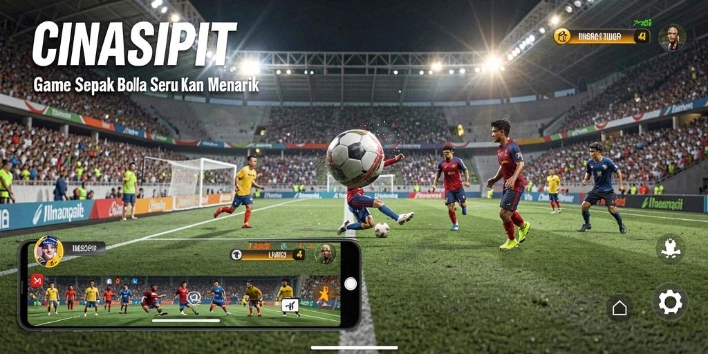 Gameplay seru dalam CINASIPIT saat mencetak gol.