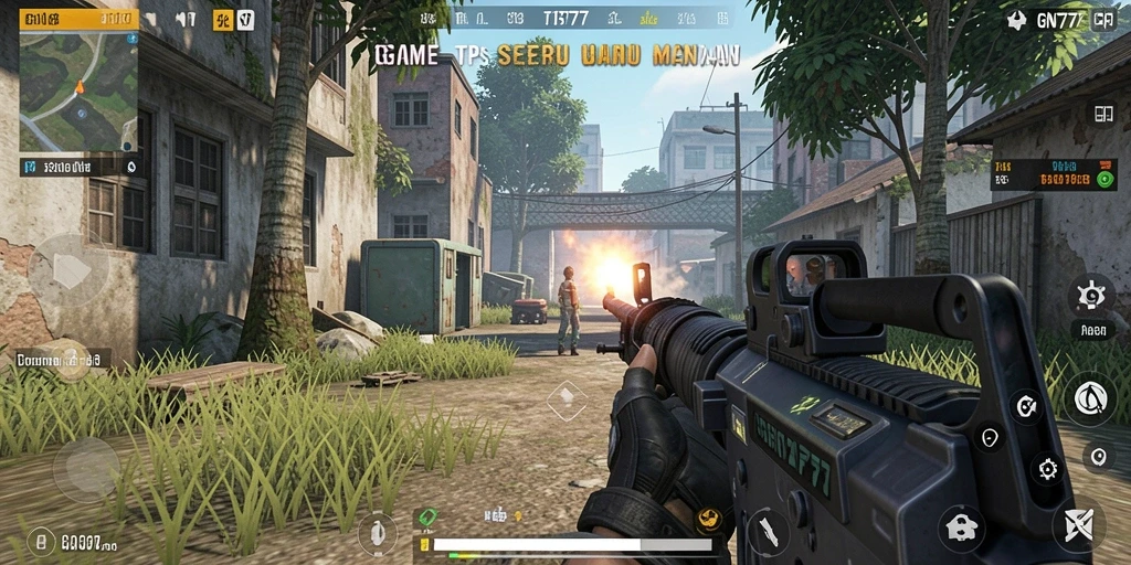 Screenshot gameplay GN777 menampilkan aksi pertempuran yang menegangkan.