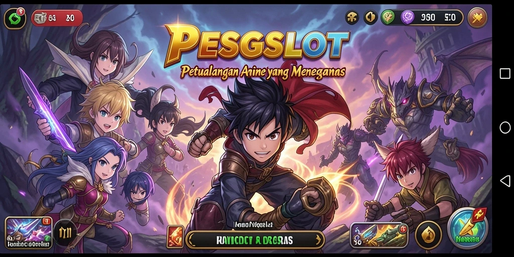 Tampilan screenshot PESGSLOT menampilkan grafis menawan dalam dunia anime.