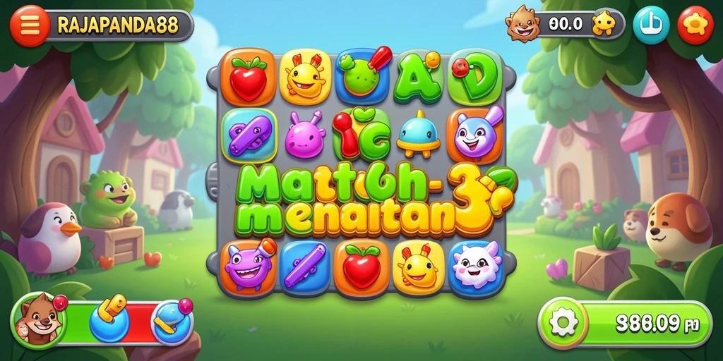 Tampilan gameplay RAJAPANDA88 dengan kombinasi warna-warni yang memikat.