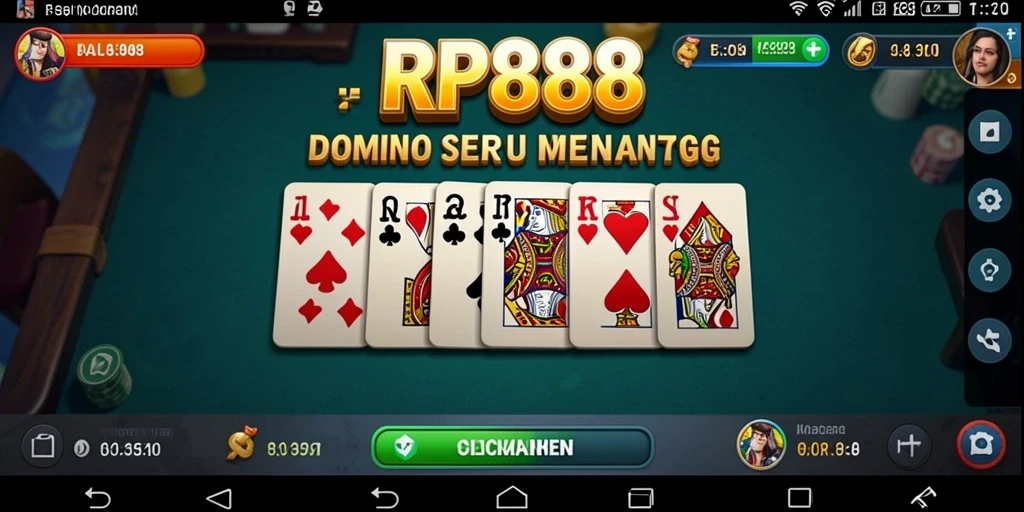Screenshot utama RP888 menampilkan gameplay Domino yang menarik dan dinamis.