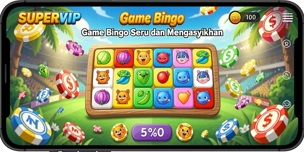 Screenshot gameplay SUPERVIP yang menunjukkan keseruan permainan Bingo.